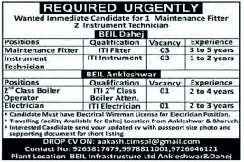 REQUIRED URGENTLY BEIL DAHEJ / BEIL ANKLESHWAR